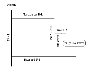 Map to Tally Ho Farm